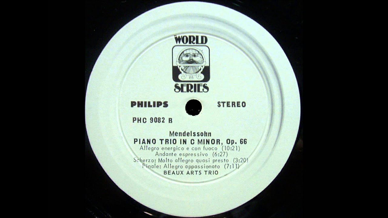 Mendelssohn: Piano Trio in C minor op. 66 (Trio Beaux Arts - 1968 vinyl LP)