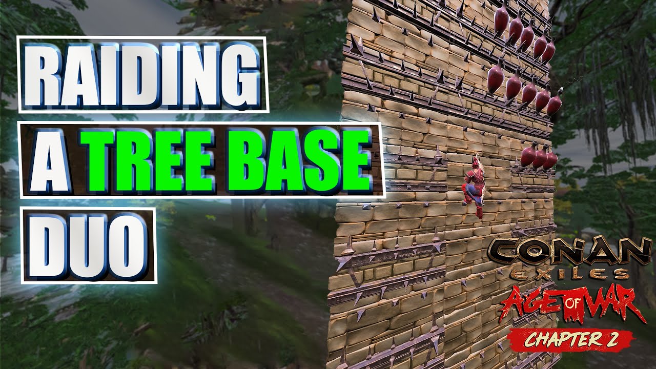 He Could Not Defend His Tree Base!Raiding A Huge Base Full With Thralls:Conan Exiles Age Of War Ch2