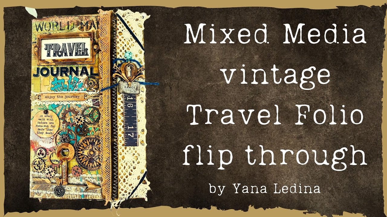 Tim Holtz Travel Folio travel journal flip through