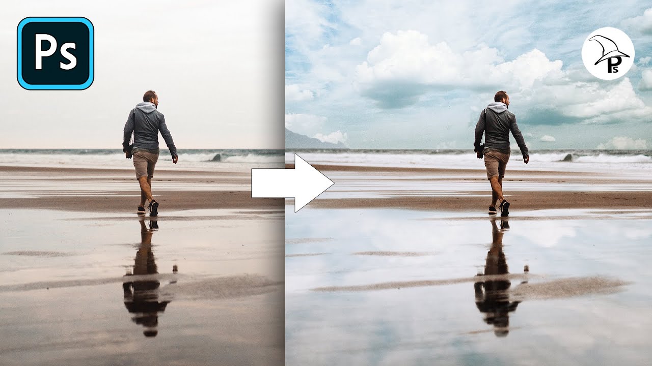 Cómo cambiar el cielo a tus fotos con Photoshop y añadir su reflejo