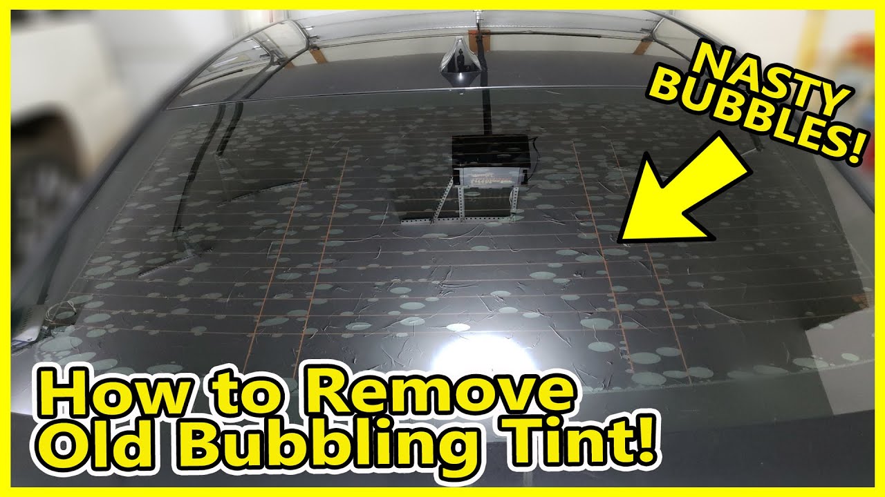 How to Remove Old Bubbling  Window Tint and Replace with New Window Tint | Dirty Messy Job!