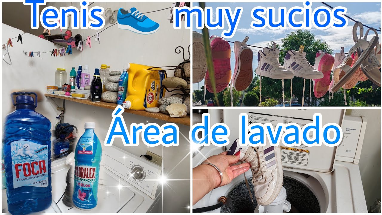 Lavando ropa que me regalaron y tenis 👟 muy sucios en la lavadora 🧼🧺