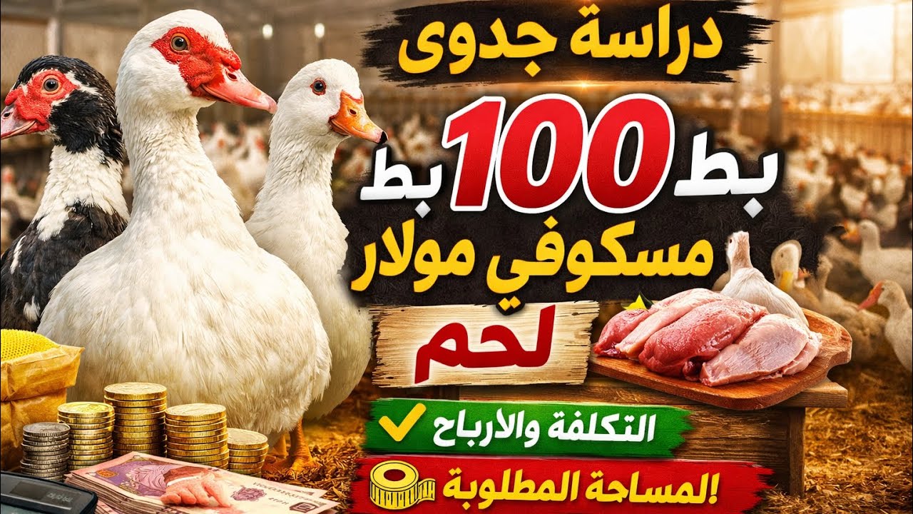مشروع ناجح في البيت | دراسة جدوى 100 بطّة مسكوفي لحم