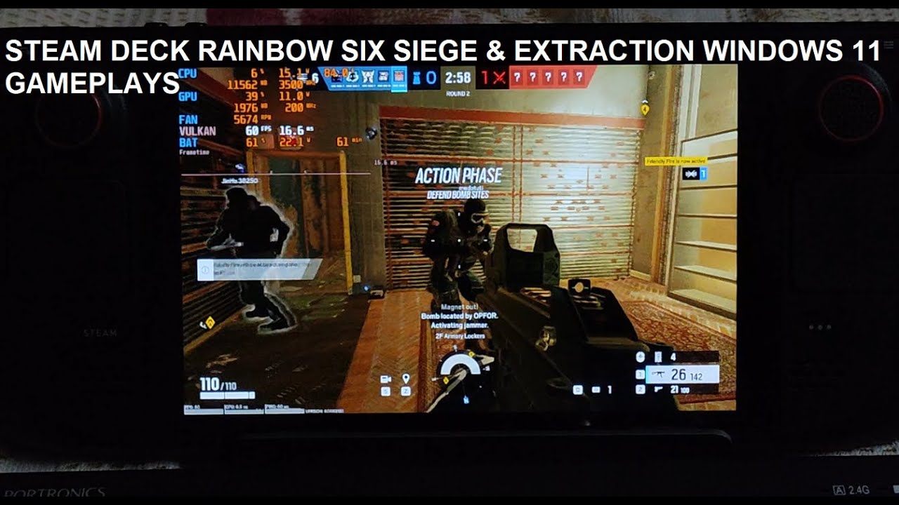 Steam Deck Tom Clancy's Rainbow Six Siege & Rainbow Six Extraction (Vulkan) Gameplays Windows 11