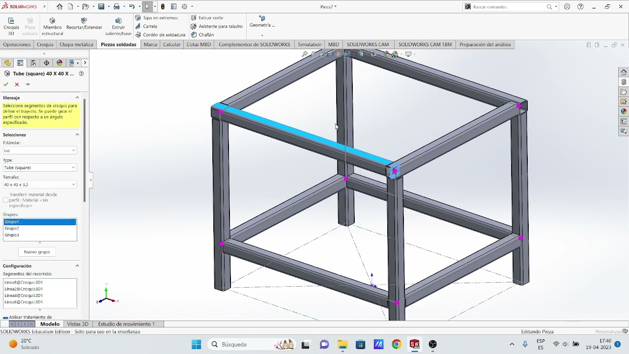 Pieza soldada #solidworks