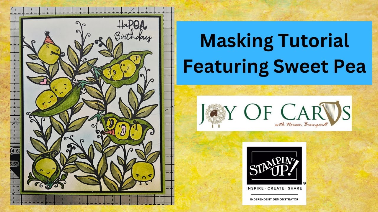 Masking Tutorial Featuring Stampin' Up! Sweet Pea #StampinUp #SweetPeas #CardMasking JoyofCards.com