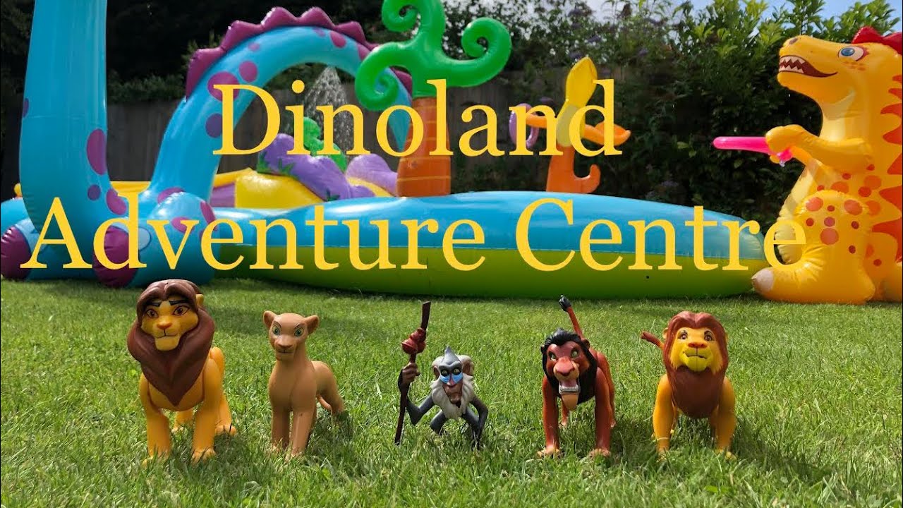 Lion King toys Simba and friends have fun with Dinoland Adventure Centre