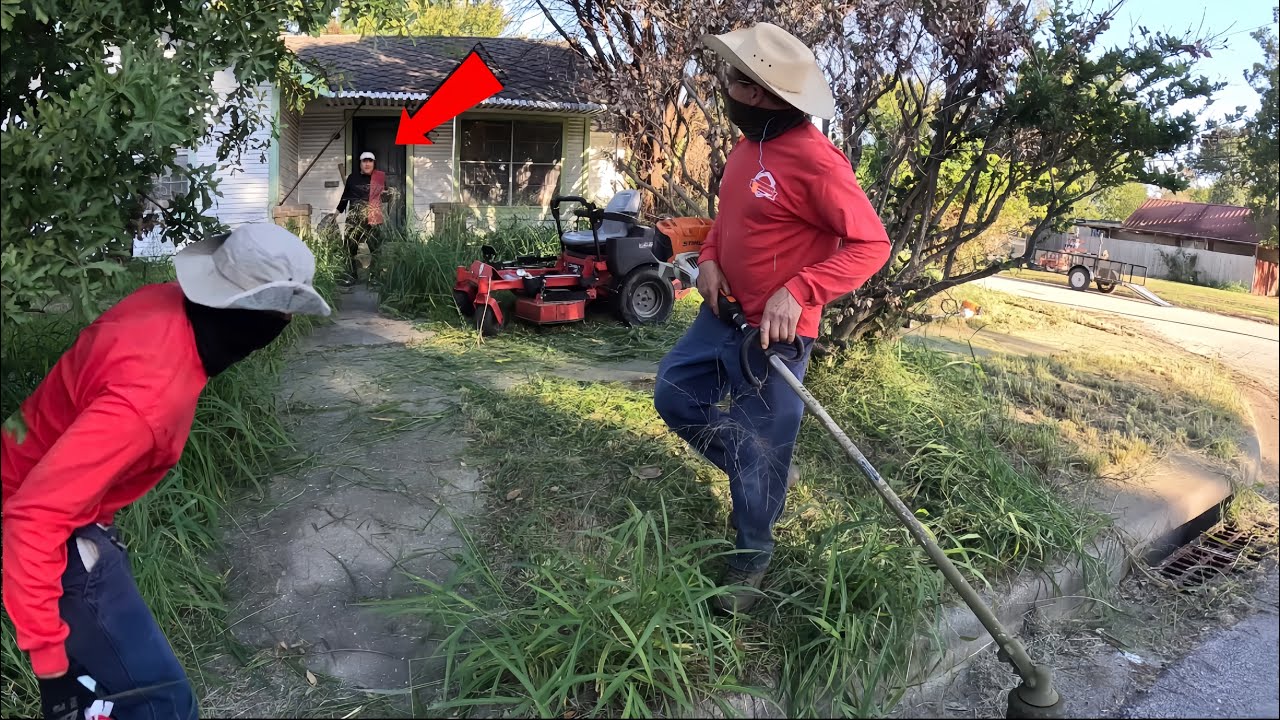 A Man BURST Out Of This VACANT Home In The Middle Of Us CUTTING The Yard