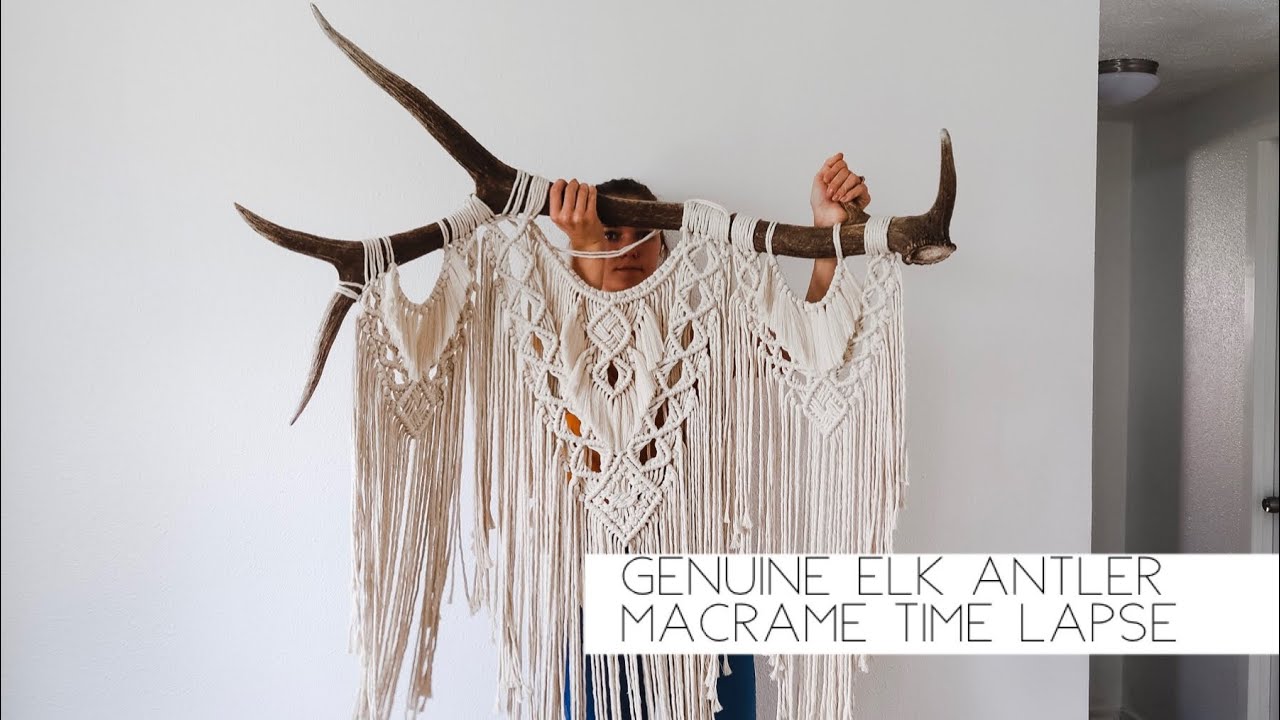 Elk Antler Macrame art in 2 Minutes! - Time Lapse