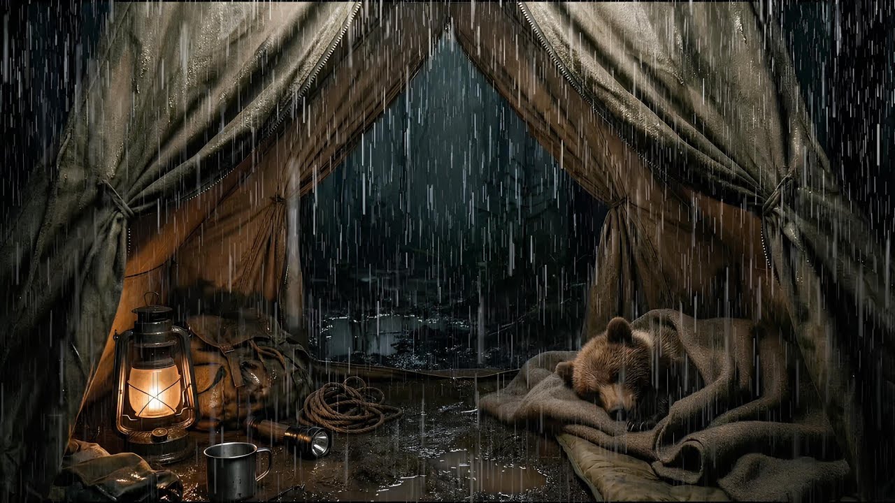No Ads, Woodland Rain on a Tent Cozy Camping Ambience for Deep Sleep, Relaxation & Anxiety Relief✨