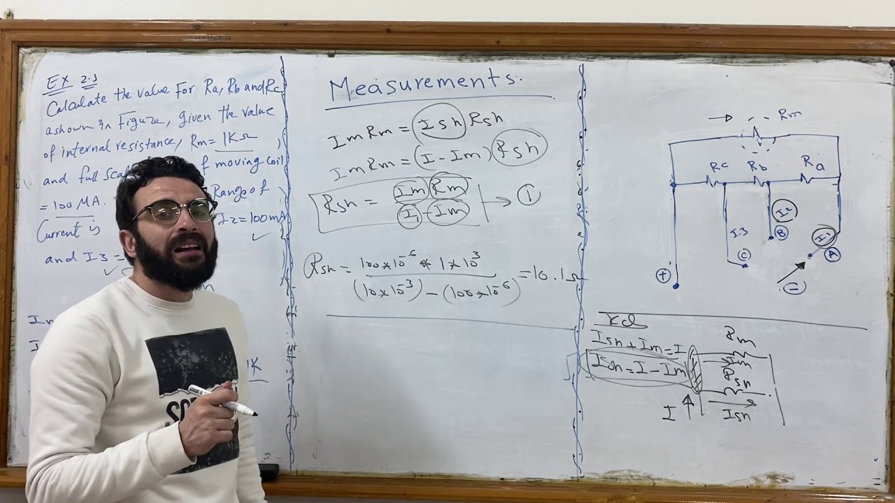 Section 1 2 Measurements multiple range DC ammeter -ayrton shunt DC ammeter- 2 example solution