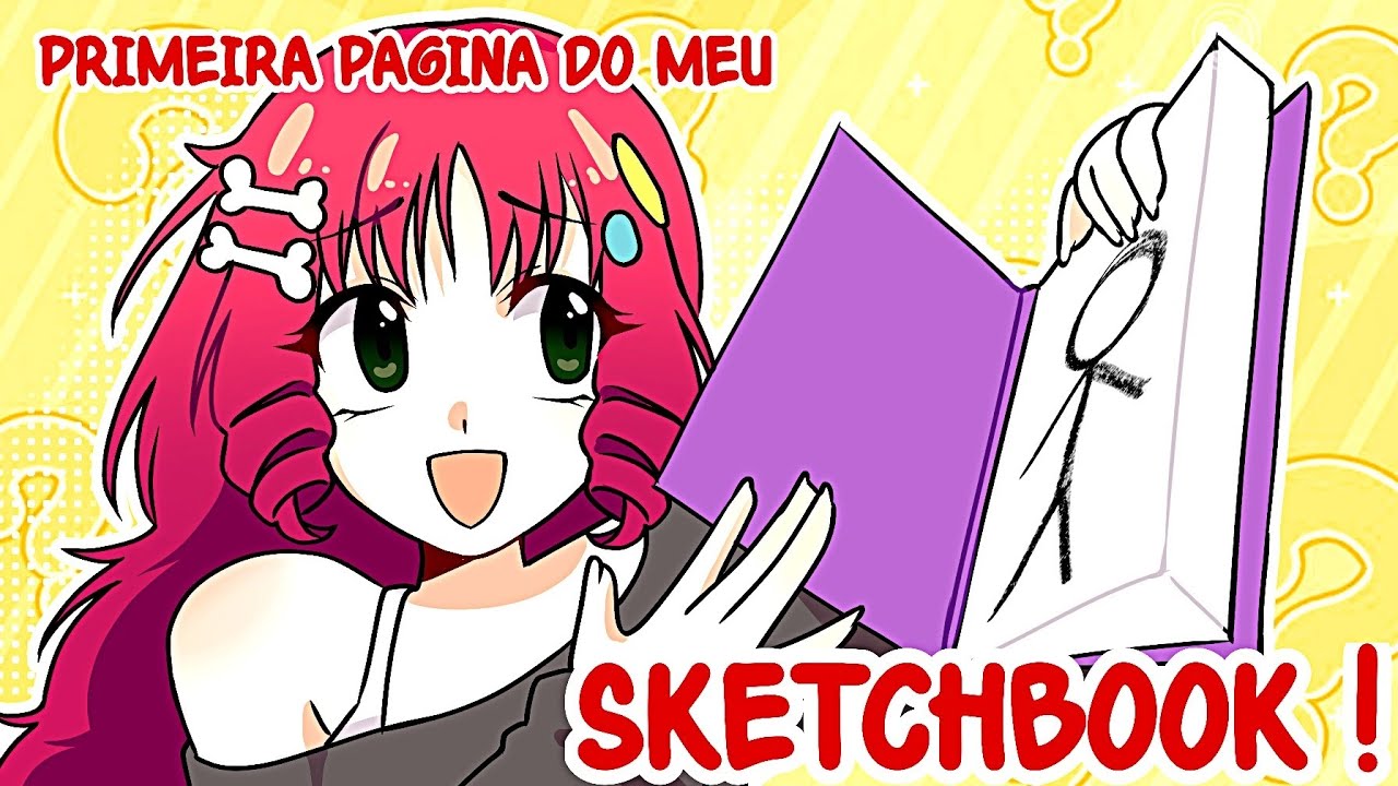 fiz a PRIMEIRA PÁGINA do meu NOVO SKETCHBOOK!!! Ficou bom? 