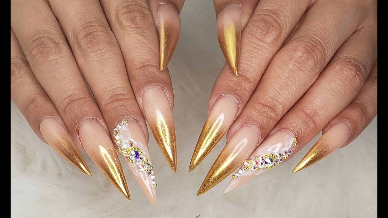 Ombre Chrome Nails Super Easy - C&aacute;ch l&agrave;m dễ d&agrave;ng kh&ocirc;ng tr&oacute;c. zBlend #13 and zChrome