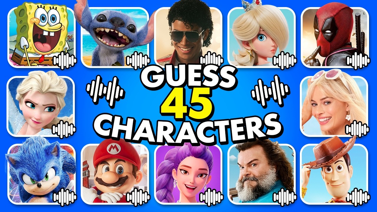Guess 45 Movie Characters by Their VOICE + SONG 🔊