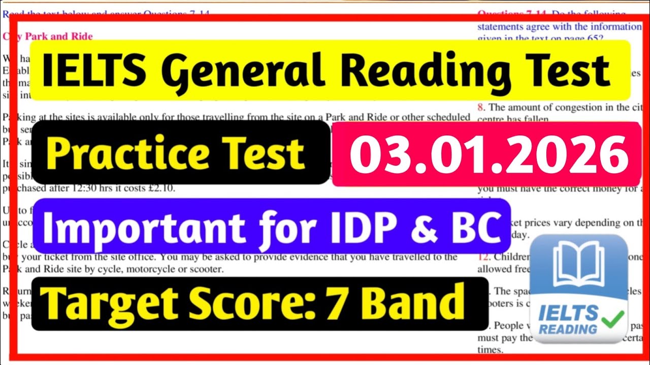 IELTS Reading General Training Practice Test 2026 With Answers | IELTS General Reading Practice Test