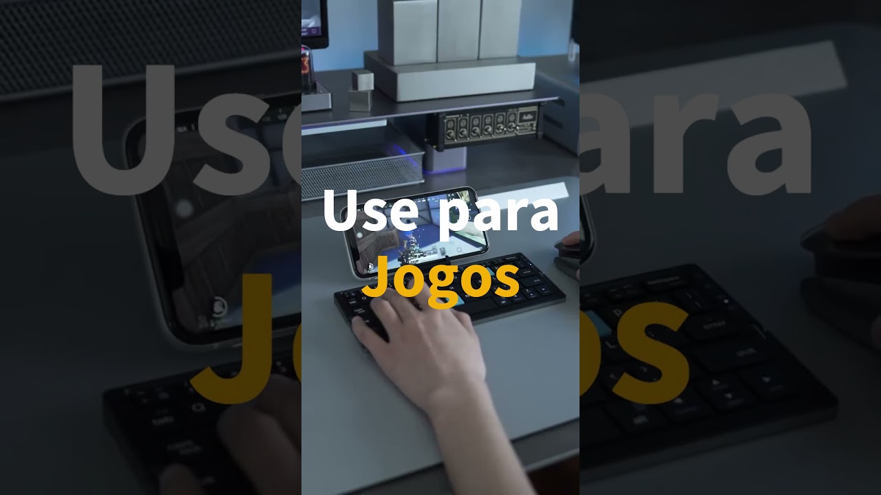 Mini Teclado Bluetooth Dobr&aacute;vel: Perfeito para Jogos e Mobilidade! #shorts