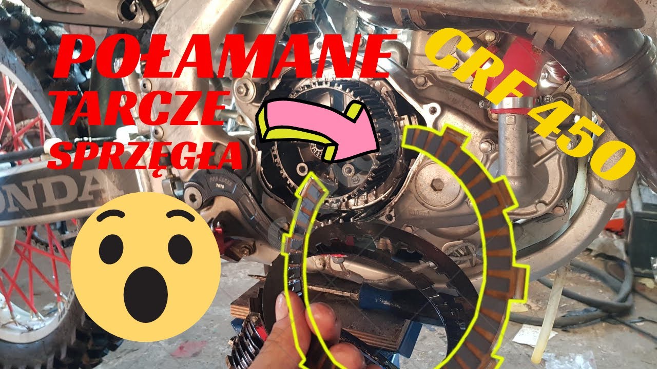 POŁAMANE Tarcze Sprzęgła w CRF 450 - Wymiana Tarcz i Sprężyn