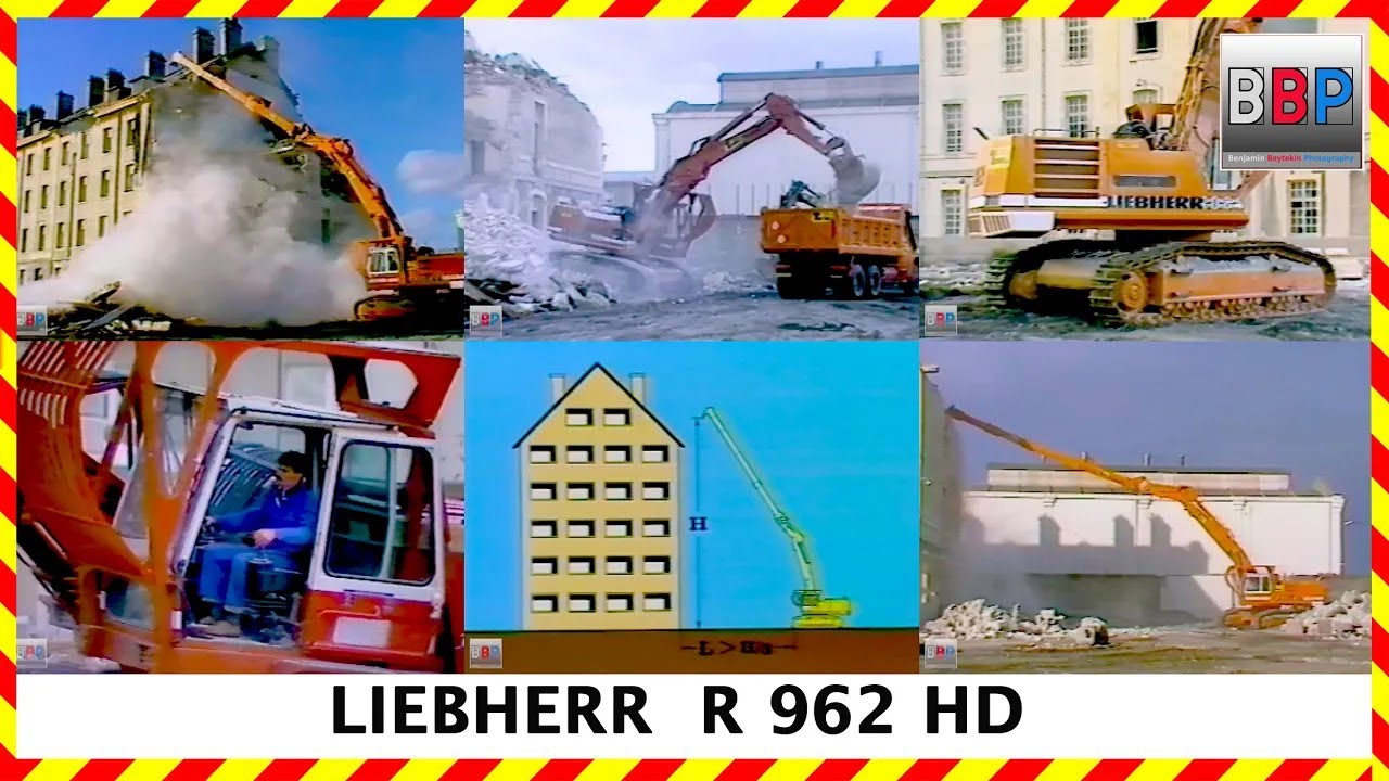Werksfilmklassiker: Liebherr R 962 HD m. Abbruchstiel, Frankreich.