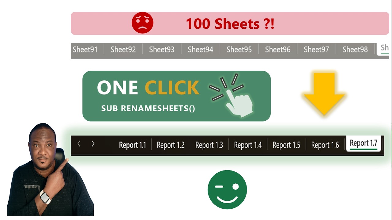 Rename 100 Excel Sheets in 1 Click (Save HOURS)