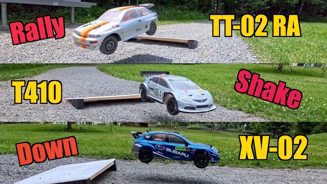 Tamiya XV-02 pro vs TT-02 Rally Modded vs Carten T410 Rally Shakedown!