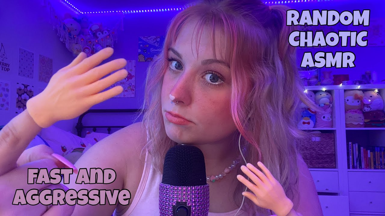 ASMR super fast and aggressive utterly random and chaotic triggers!! edible crystals + more ✨💜⭐️