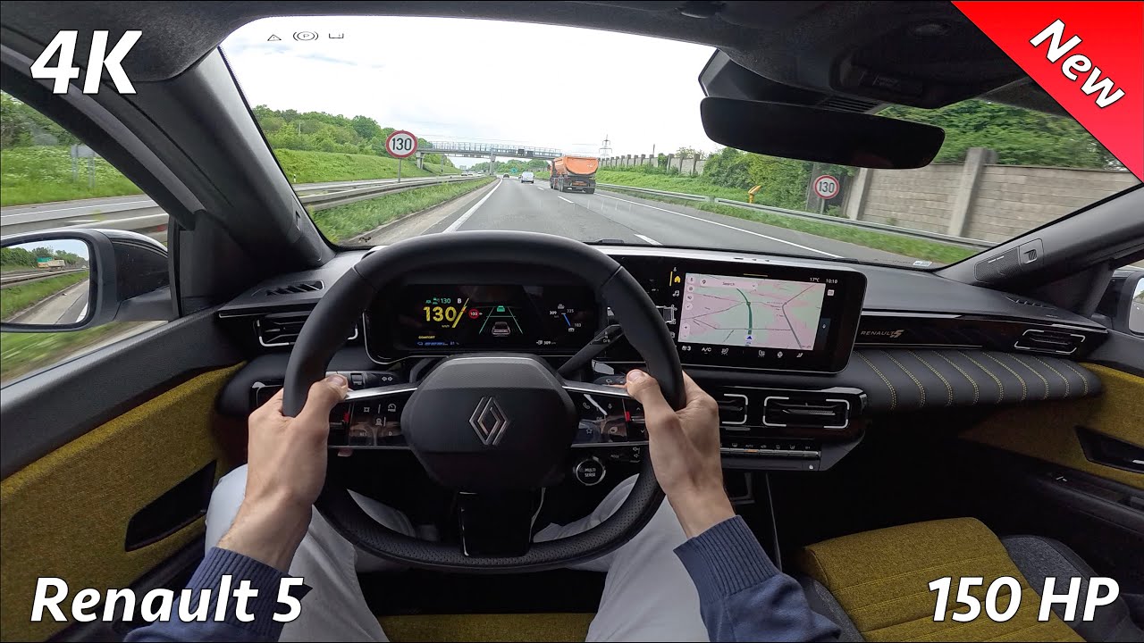 Renault 5 2025 POV Test drive (E-Tech 150 HP, 52 kWh) City - Highway