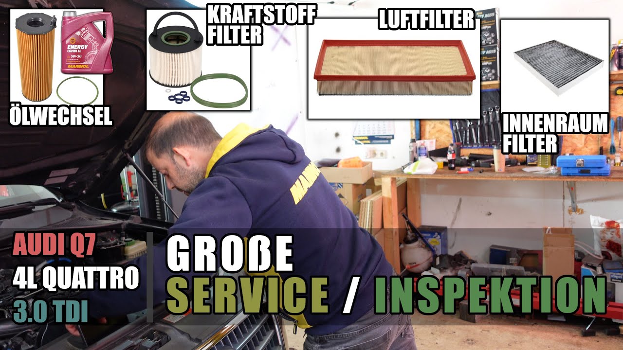 Audi Q7 4L 3.0 TDI - Großer Service / Inspektion mit allen Filtern! #car #tutorial #viralvideo