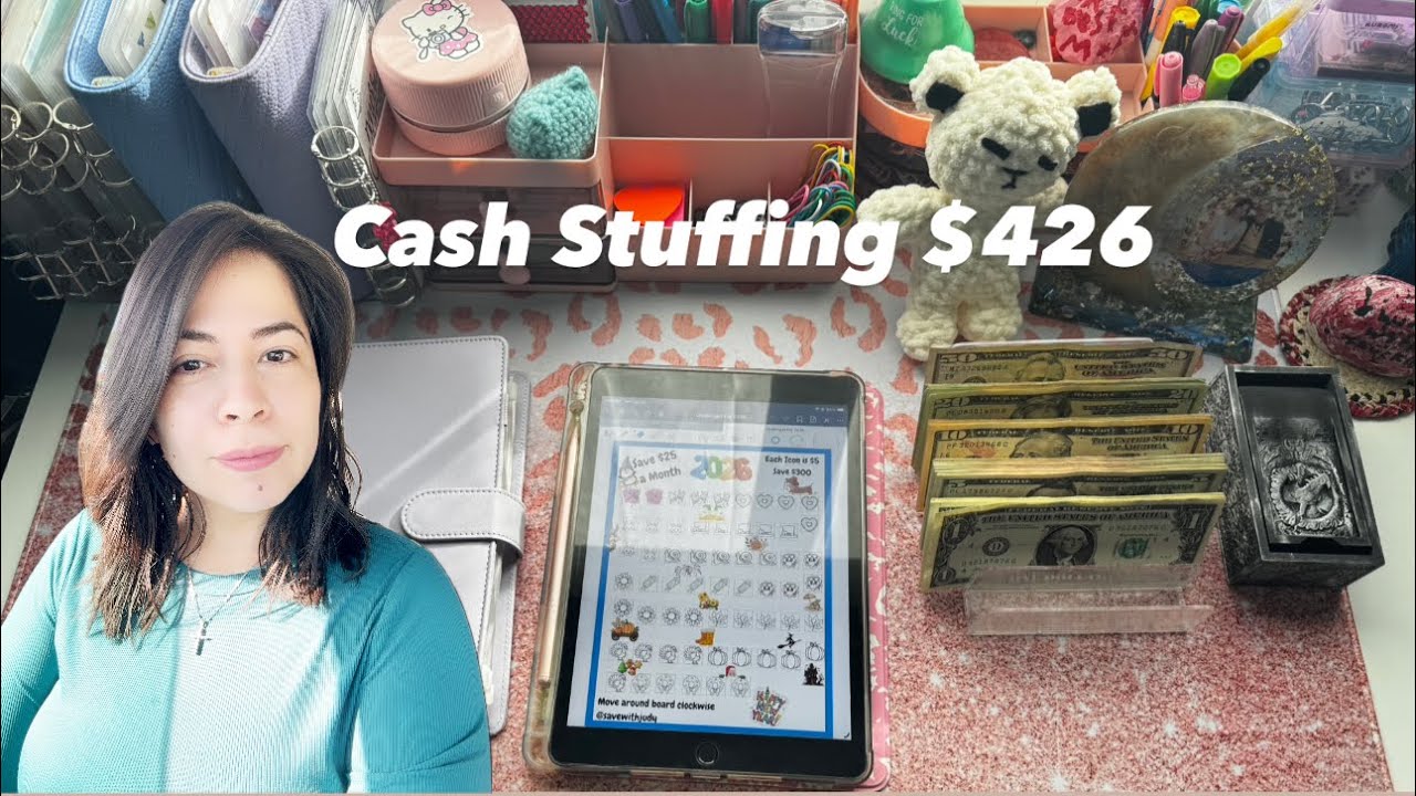 Cash Stuffing $426 | Collaborations | Monthly Savings 