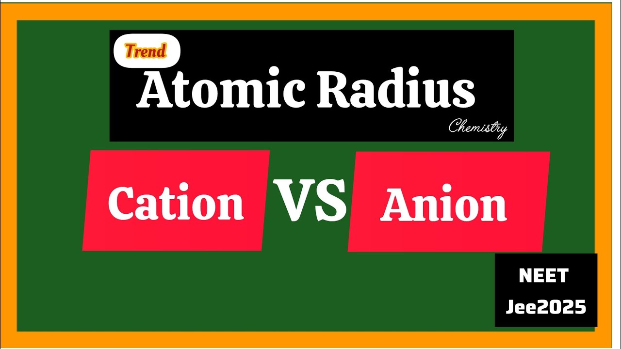 Ionic and Atomic Radius - Periodic Trends|         Atomic Radii - Ionic Radii|