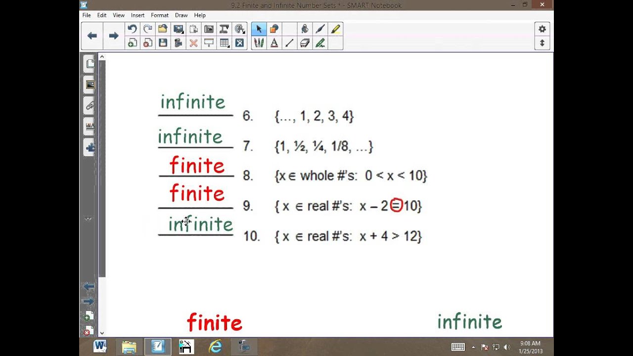 9.2 Finite and Infinite Number Sets
