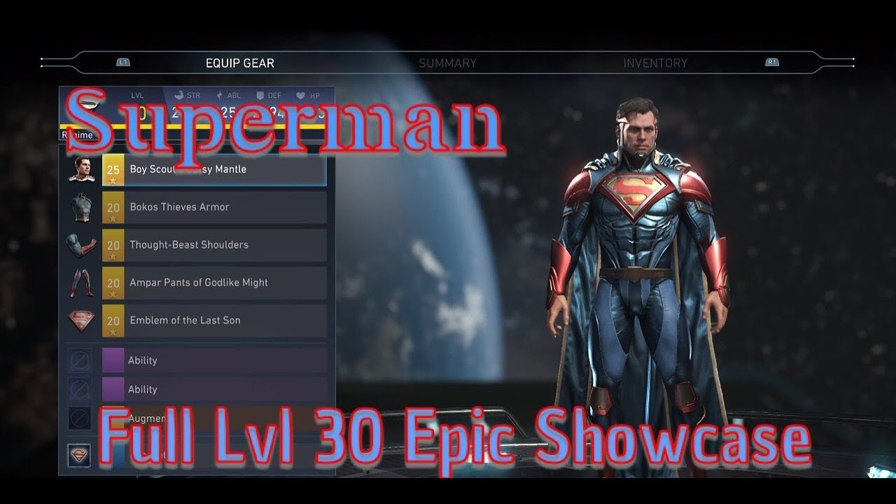 Injustice 2 Level 30 Superman NEW Epic Gear, Shader & Ability Showcase