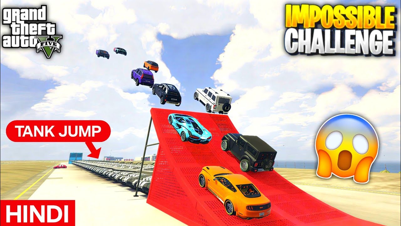 GTA 5: Indian Cars Vs  Impossible 50 Tank Jump Challenge | GTA 5 | HINDI |  Zenitra Gaming 