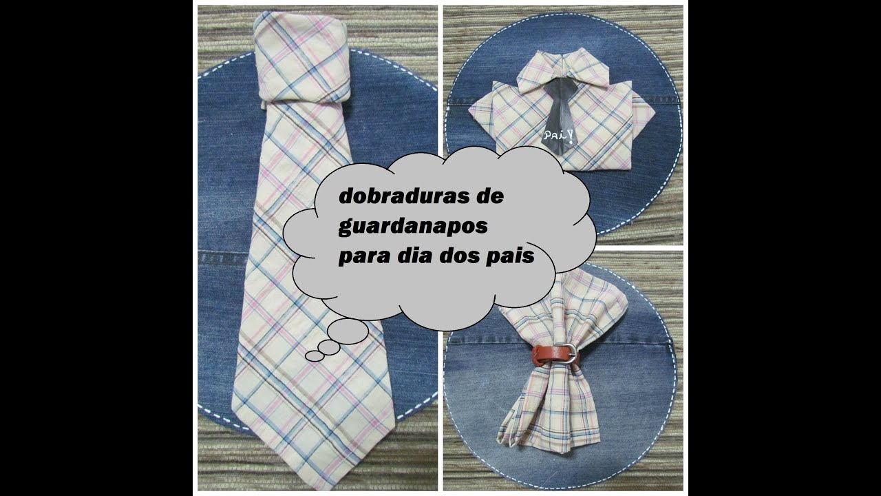 COMO  DOBRAR GUARDANAPOS DE TECIDO/ DIA  DOS PAIS/ LETICIA ARTES