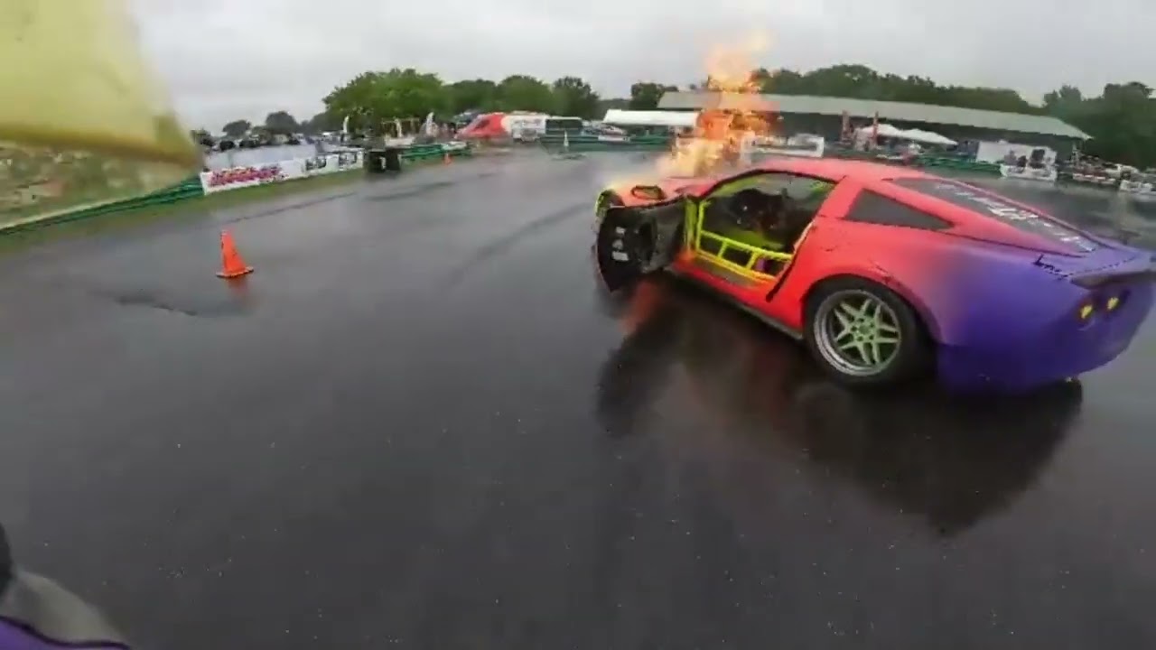 @powerdriftofficial  Car fire during a drift race #youtube #usa #youtuber #funny #drift #fire