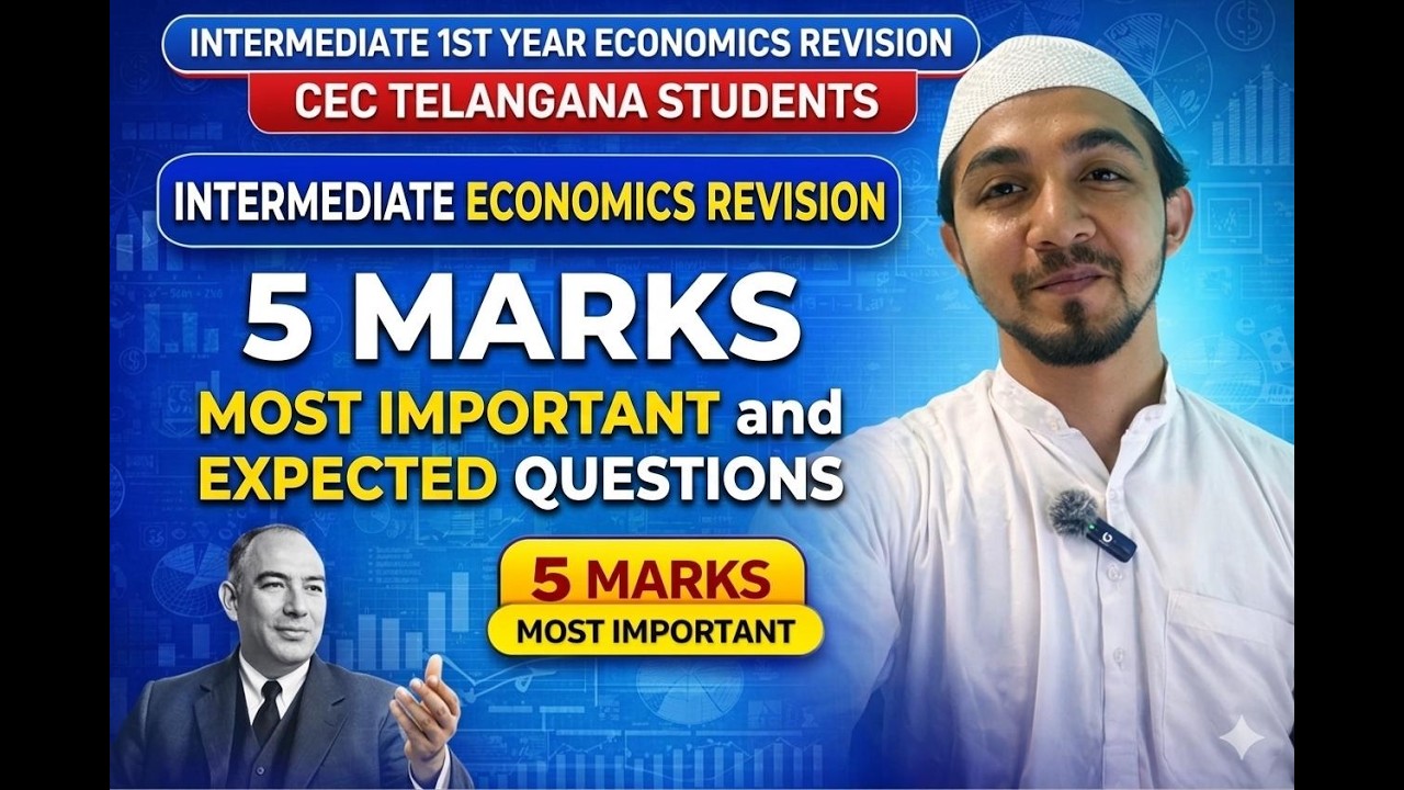 Intermediate 1st Year Economics | 5 Marks Most Important Questions | CEC Telangana 2026