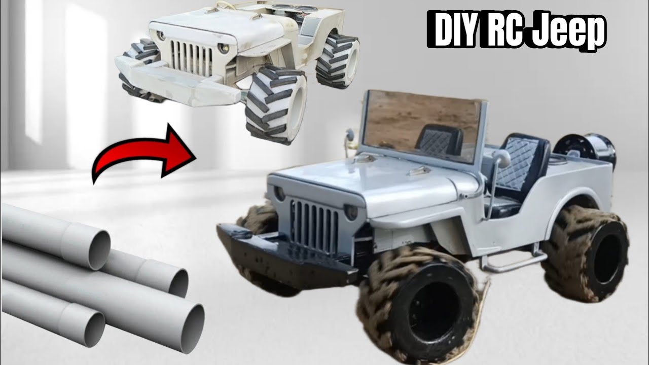 घर पर बनाएं  Mini RC Jeep . DIY RC Jeep at home with pvc pipe sheet ll part-3 ll.A.J MODEL MAKER