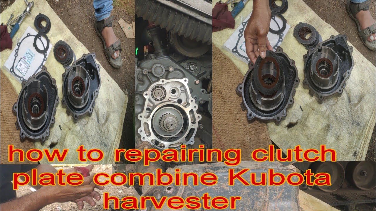 🤔how to repairing clutch plate 🛠️⚙️ [combin  harvester paddy cutting machine] 🗜️🗜️🚜🚜
