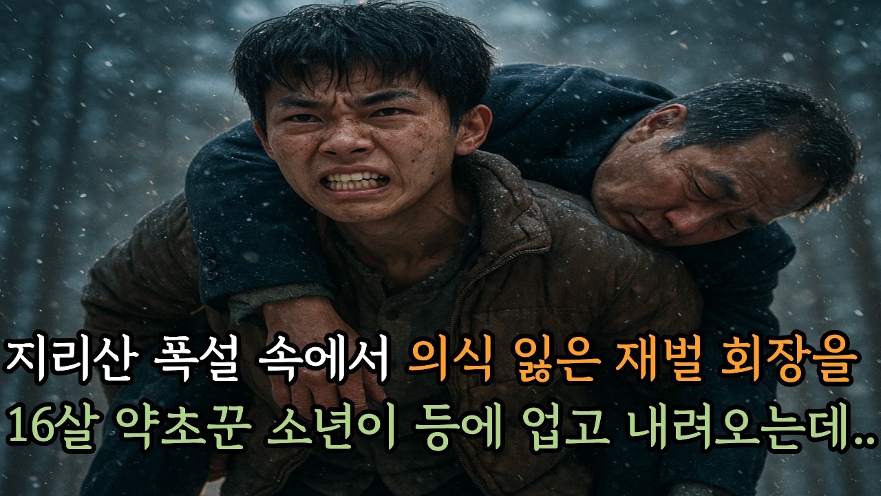 지리산 폭설 속에서 의식 잃은 재벌 회장을 16살 약초꾼 소년이 등에 업고 내려오는데..
