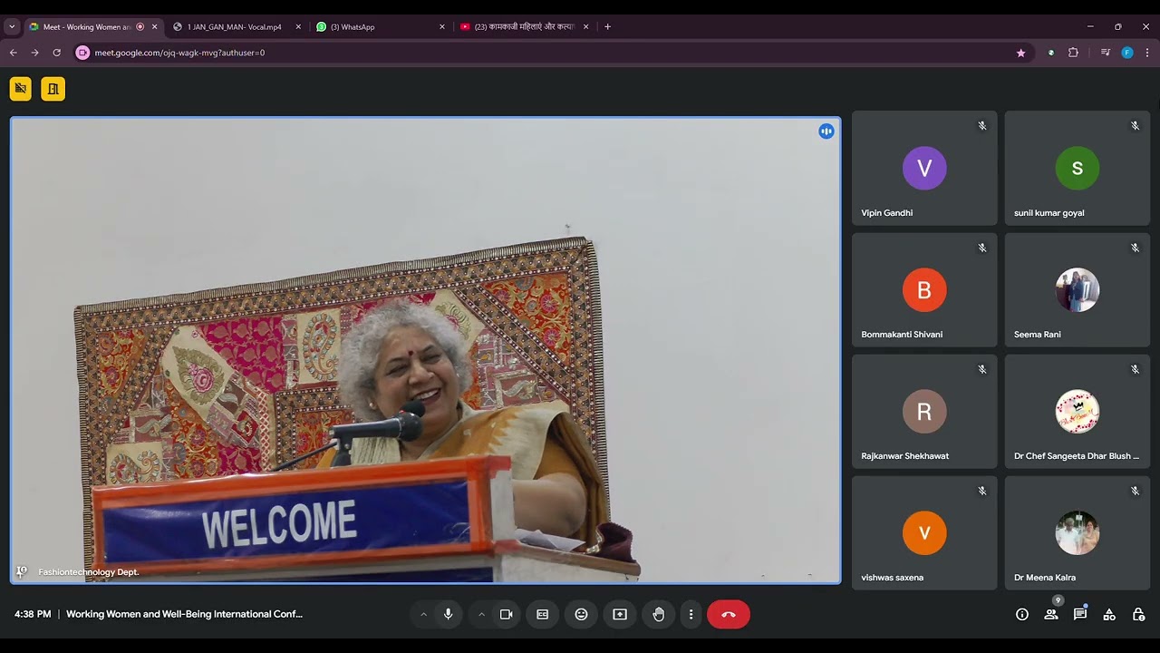 Prof. Gaytri Tiwari, Working Women and Well Being International Conference