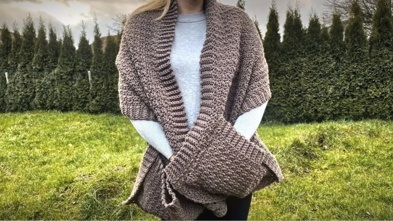 TUTO Crochet Débutant : Mon Châle à Poches Facile et Rapide (Pas à Pas)