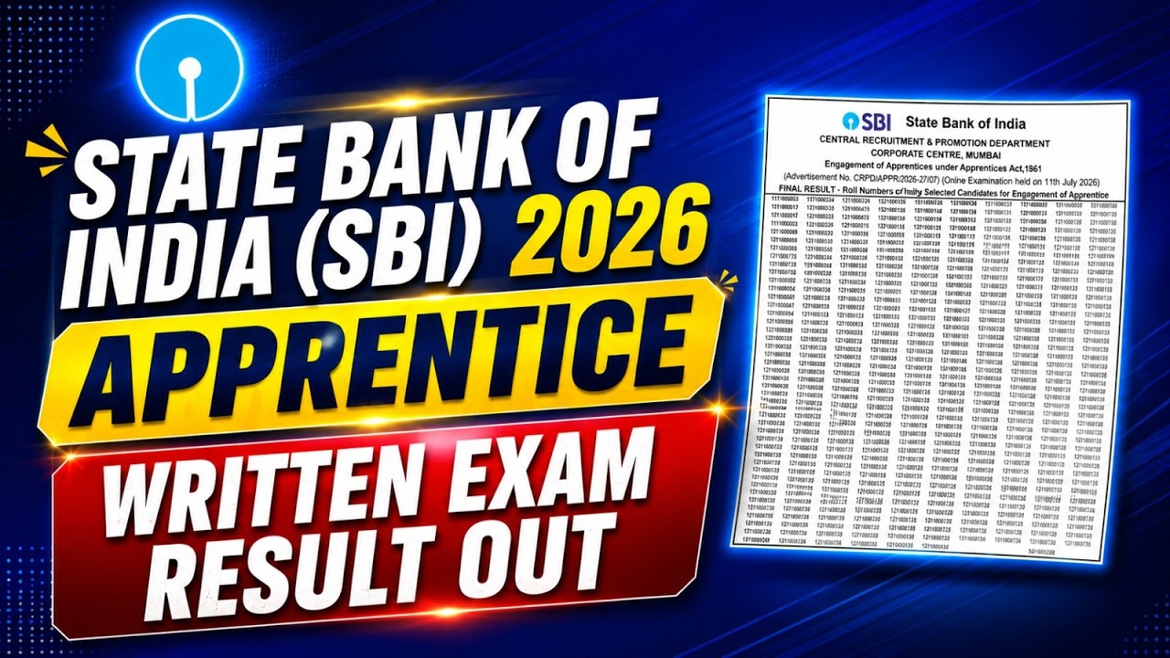 SBI Apprentice Result 2026 Out | Written Exam Merit List PDF | Official Update