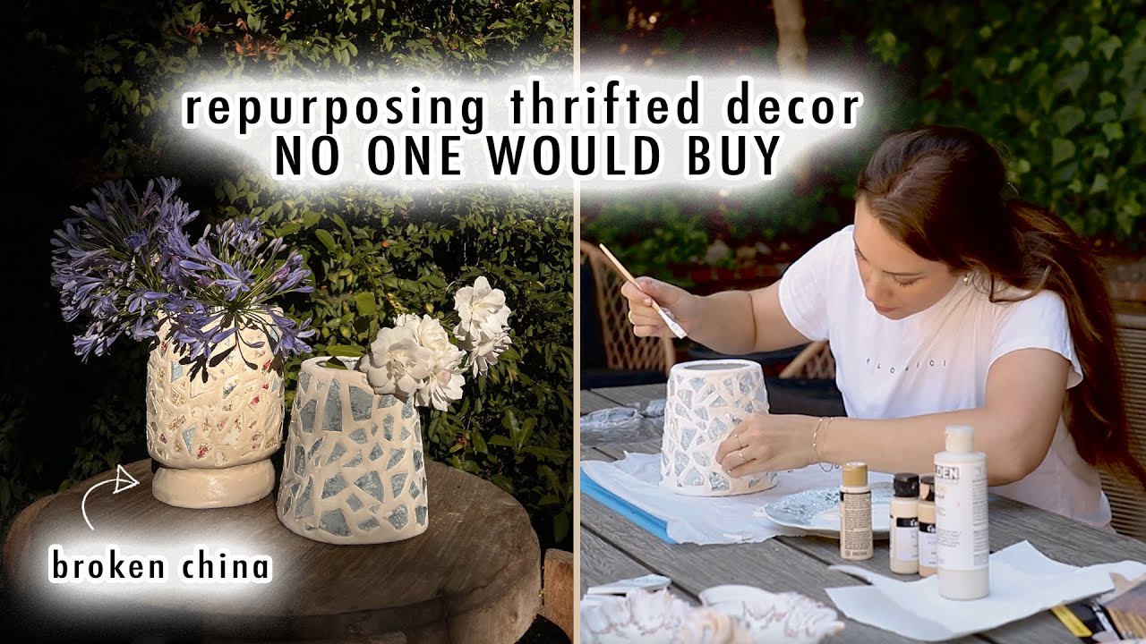 Repurposing Thrifted Decor NO ONE WOULD BUY *DIY Cracked China Vases* | XO, MaCenna