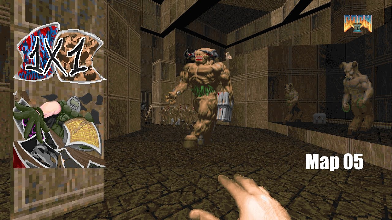 DoomII - 1x1 Map 05: Woodrooms (UVMAX 14:25) (no commentary)