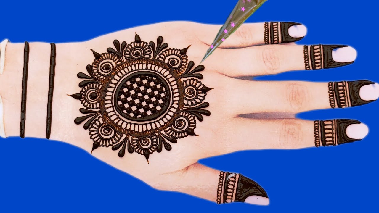 New Gol Tikki Mehndi Design for hands | Easy and simple mandala mehndi design| मेहंदी डिज़ाइन 🌿🌿