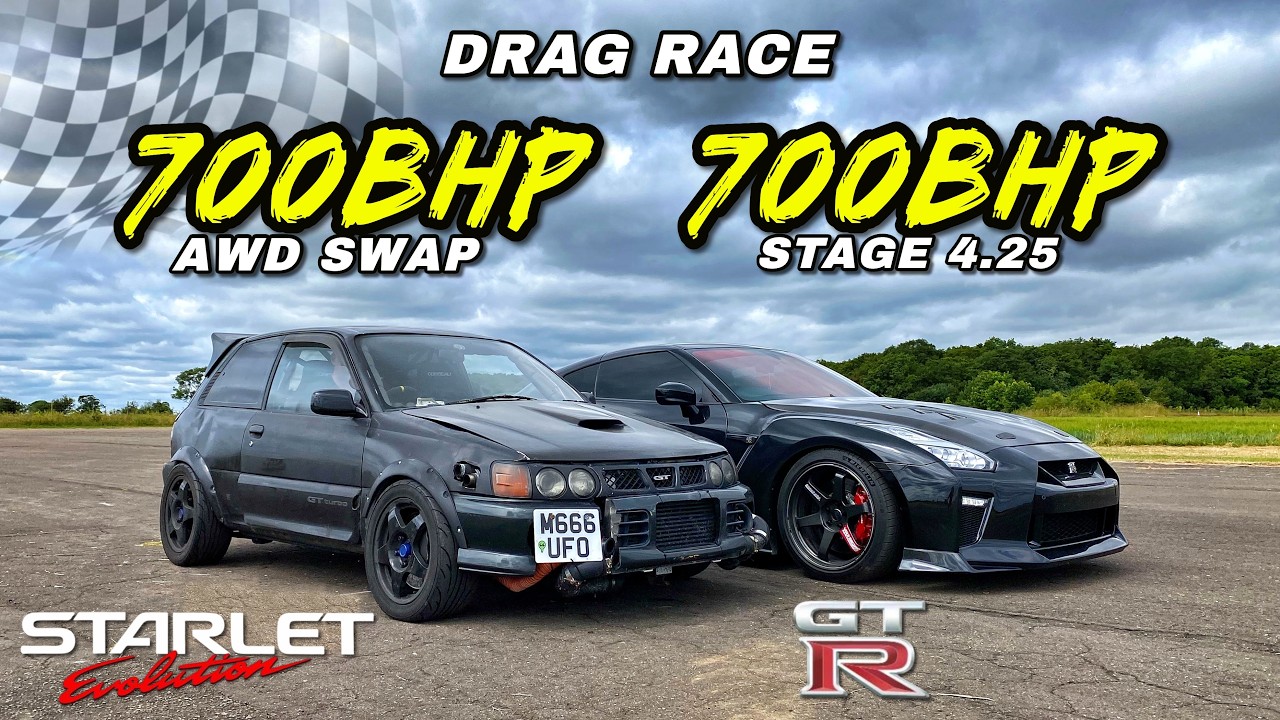 STREET KINGS.. AWD TOYOTA STARLET v R35 NISSAN GTR