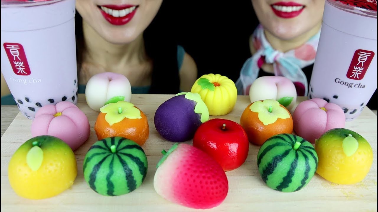 ASMR DESSERT MOCHI Japanese Wagashi 디저트 화과자 찹쌀떡 모찌 공차 먹방(설참)和菓子餅噛む音 NO TALKING MUKBANG
