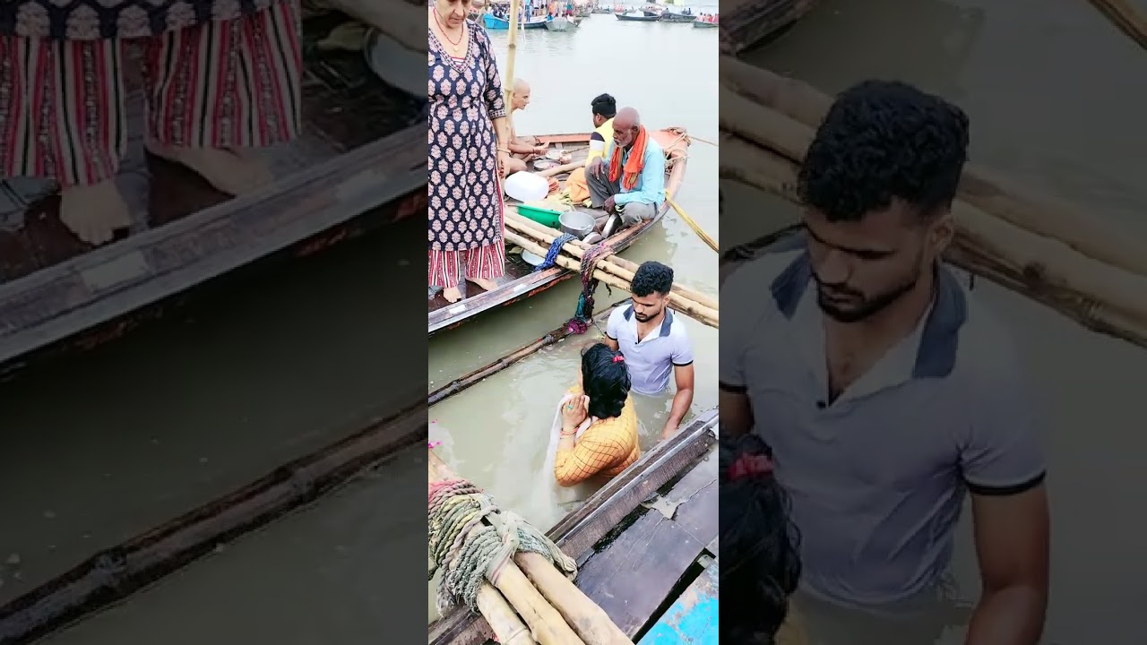 काशी विश्वनाथ गंगा घाट #प्रयागराज# #जय गंगा मां गंगा मां की आरती# महासंगम