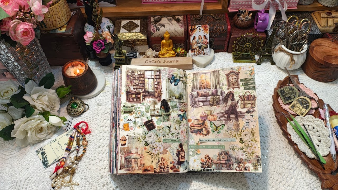 𝗕𝗼𝗼𝗸𝘀&𝗖𝗼𝗳𝗳𝗲𝗲 | Creative Journaling#scrapbooking #journalwithme 