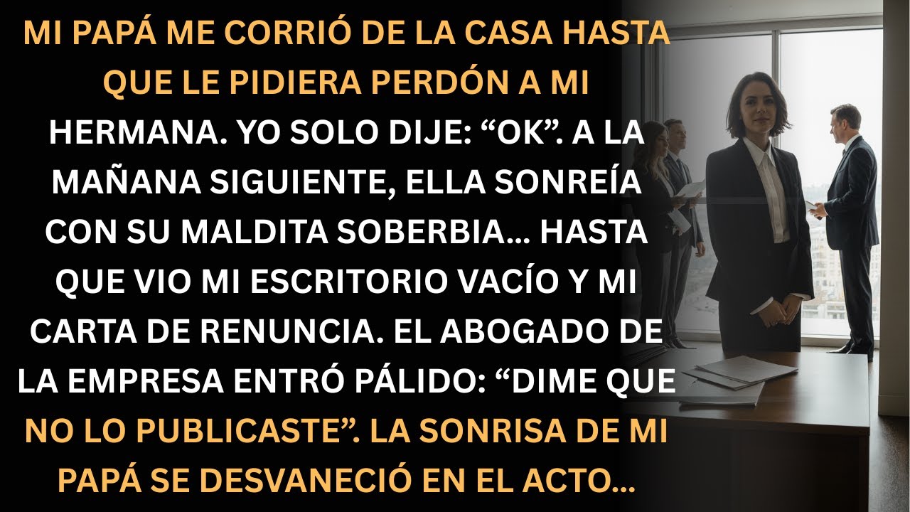 Mi papá me corrió… pero al ver mi renuncia, su sonrisa murió en segundos.