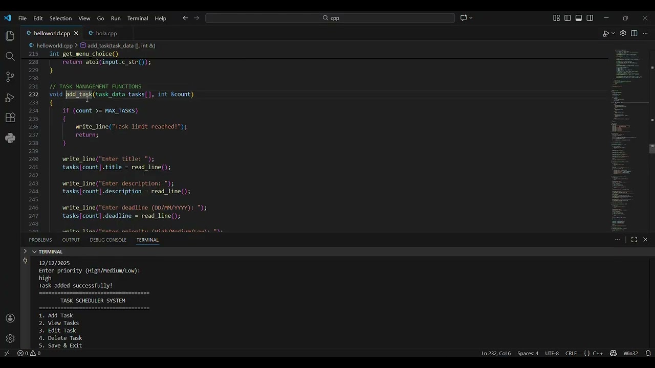 D4 task Custom Project - Implementation( Task scheduling system)